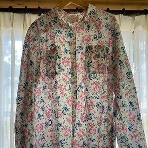 Floral print men’s button down shirt.
